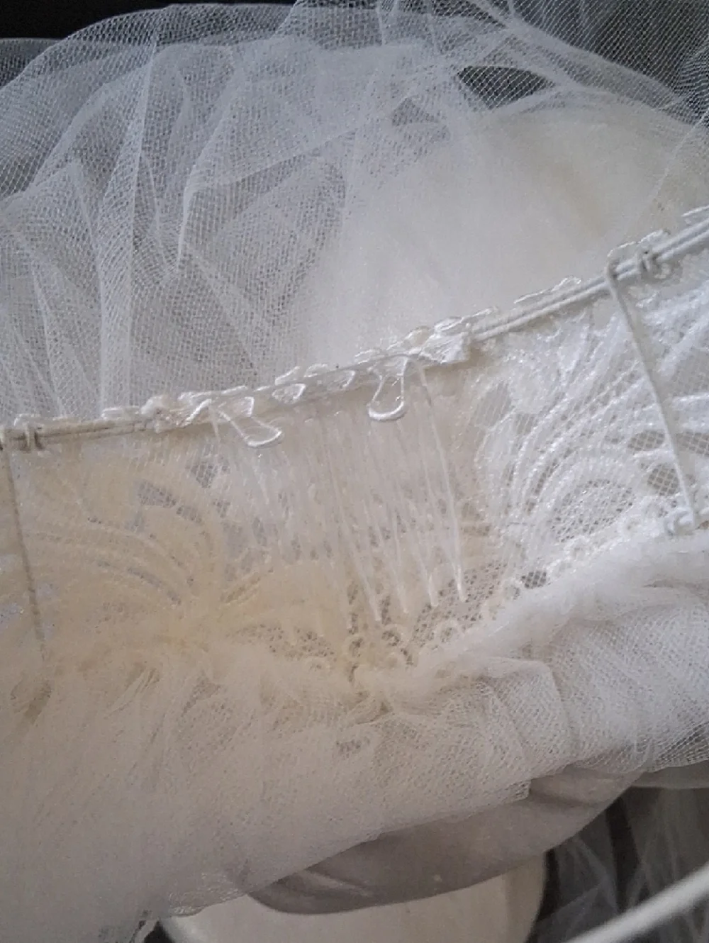 Vintage Bridal Headband with Veil 1980's 1990's - Picture 6 of 13